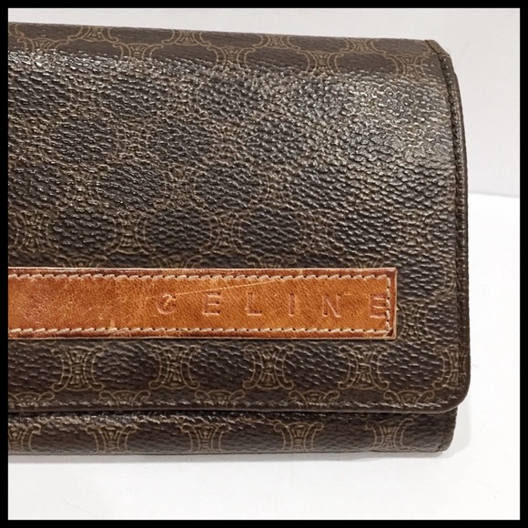 🆕 {Céline} Vintage Macadam Canvas & Italian Leather Wallet - Picture 3 of 12